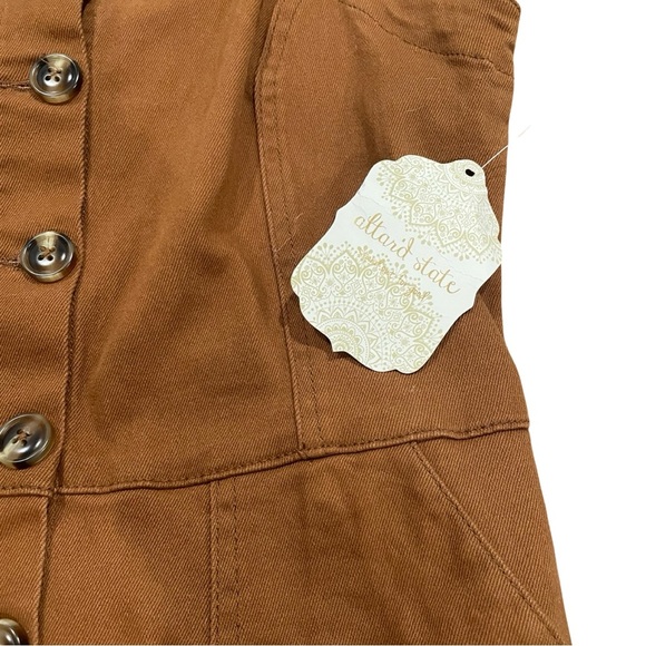 Altar'd State Dress Womens SZ M Torryn Denim Mini Button Sleeveless Overall NWT - Picture 3 of 6